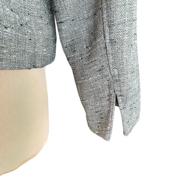 Coldwater Creek Gray Tweed Blazer Size 14 Petite Business Professional Work Wear - Picture 7 of 11